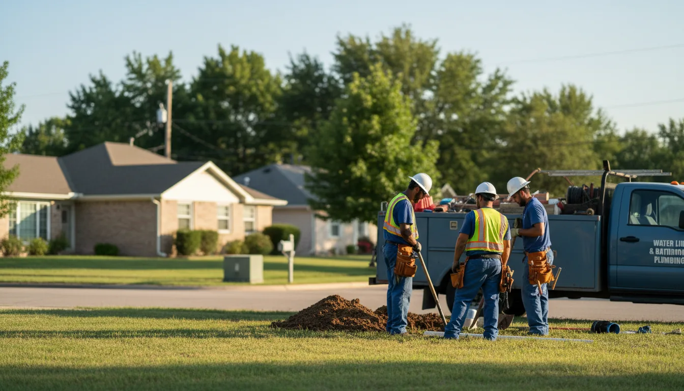 Residential water line and bathroom plumbing service in Almena, KS